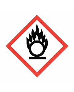 Label Hazard Comm Flame Over Circle 2x2 Wht/Red 250/RL P Ghsp-1