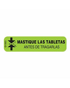 Communication Label (Paper, Permanent) Mastique Las Tabletas 1 9/16" x 3/8" Green - 500 per Roll, 2 Rolls per Box