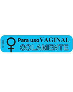 Communication Label (Paper, Permanent) Para Uso Vaginal 1 9/16" x 3/8" Blue - 500 per Roll, 2 Rolls per Box