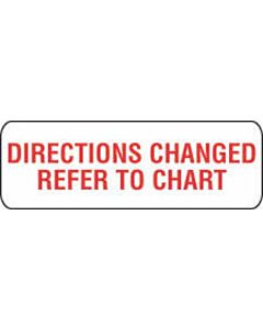 Communication Label (Paper, Permanent) Directions Changed 1 1/2" x 1/2" White - 1000 per Roll