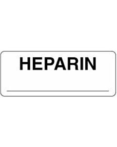 Communication Label (Paper, Permanent) Heparin 2 1/4" x 7/8" White - 1000 per Roll