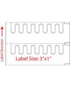 Self-Shred Direct Thermal Piggyback Label, Paper, 3" x 1",  3" Core