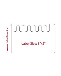 Self-Shred Direct Thermal Piggyback Label, Paper, 3" x 2", 3" Core