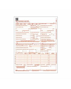 HCFA Claim Form 1500 No Barcode Laser 1 Part 02/12 White and Red - 2500 per Box