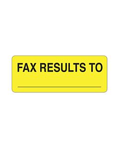 Lab Communication Label (Paper, Permanent) Fax Results to  2 1/4"x7/8" Yellow - 1000 per Roll