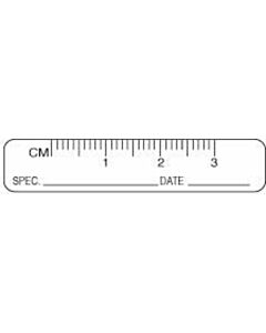 Tamper Evident Label Paper Removable Specimen Ruler 1-3 CM 1-3/4" X 3/8" White, 1000 per Roll