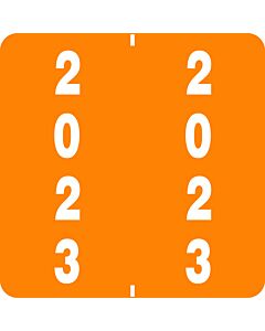 Ames® Compatible Color Code Label Year "2023", 1-7/8" x 1-7/8", Orange, Mylar, 1000 Per Roll