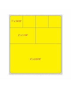 Label Cerner Direct Thermal Paper Permanent 1" Core 4"x4 1/2" Yellow 350 per Roll, 2 Rolls per Case