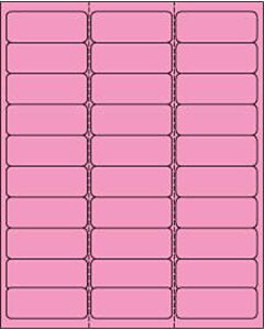 Chart Labels Laser Portrait 2 5/8"x1 Fluorescent Pink - 30 per Sheet, 30 Sheets per Pack