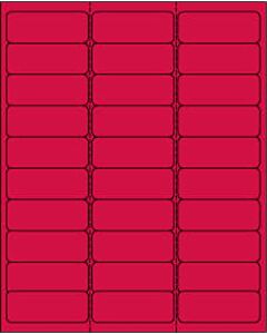 Chart Labels Laser Portrait 2 5/8"x1 Fluorescent Red - 30 per Sheet, 30 Sheets per Pack