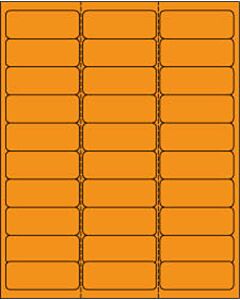 Chart Labels Laser Portrait 2 5/8"x1 Fluorescent Orange - 30 per Sheet, 30 Sheets per Pack