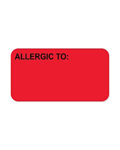 Label Paper Removable Allergic To: 1-5/8" x 7/8", Fl. Red, 1000 per Roll