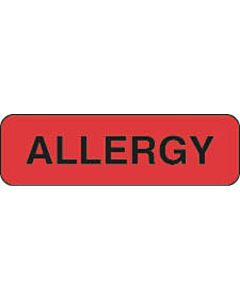 Label Paper Removable Allergy 1 1/4" x 3/8", Fl. Red, 1000 per Roll