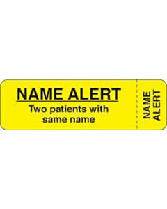 Label Wraparound Paper Removable Name Alert Two 2-7/8" X 7/8" Yellow, 1000 per Roll