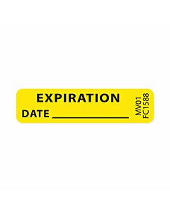 Label Paper Removable Expiration Date, 1" Core, 1-1/4" x 5/16", Fl. Chartreuse, 760 per Roll