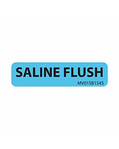 Communication Label (Paper, Removable) Saline Flush 1 1/4" x 5/16" Blue - 760 per Roll