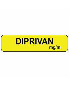 Label Paper Permanent Diprivan Mg/ml 1" Core 1 1/4"x5/16" Yellow 760 per Roll