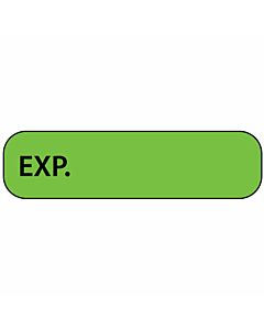 Label Paper Removable Exp:, 1" Core, 1 7/16" x 3/8", Fl. Green, 666 per Roll