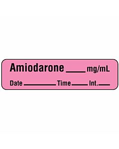 Label Paper Permanent Amiodarone mg/ml 1" Core 1 7/16"x3/8" Fl. Pink 666 per Roll