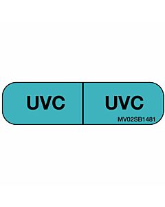 Label Paper Removable UVC: UVC, 1" Core, 1 7/16" x 3/8", Blue, 666 per Roll