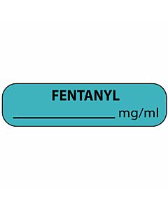 Label Paper Removable Fentanyl mg/ml, 1" Core, 1 7/16" x 3/8", Blue, 666 per Roll