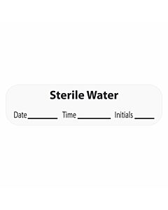 Label Paper Permanent Sterile Water, 1" Core, 1 7/16" x 3/8", White, 666 per Roll