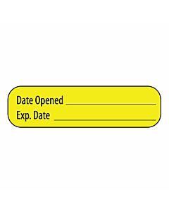 Label Paper Permanent Date Opened Exp. Date 1" Core 1 7/16"x3/8" Yellow 666 per Roll