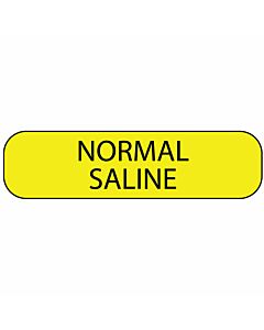 Label Paper Permanent Normal Saline, 1" Core, 1 7/16" x 3/8", Yellow, 666 per Roll