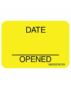 Label Paper Permanent Date Opened 1" Core 1 7/16"x1 Yellow 666 per Roll
