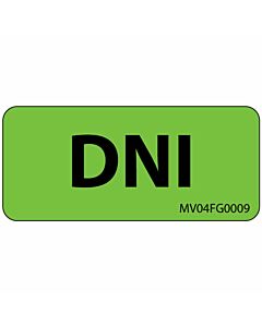 Label Paper Removable DNI, 1" Core, 2 1/4" x 1", Fl. Green, 420 per Roll