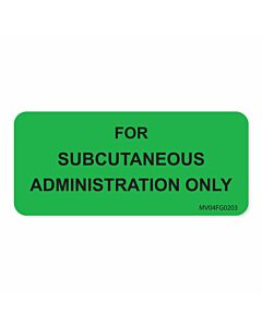 Label Paper Removable For Subcutaneous, 1" Core, 2 1/4" x 1", Fl. Green, 420 per Roll