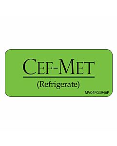Label Paper Permanent Cef-met 1" Core 2 1/4"x1 Fl. Green 420 per Roll