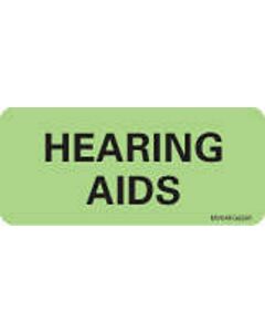 Label Paper Removable Hearing Aids, 1" Core, 2 1/4" x 1", Fl. Green, 420 per Roll