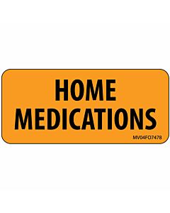 Label Paper Removable Home Medications, 1" Core, 2 1/4" x 1", Fl. Orange, 420 per Roll