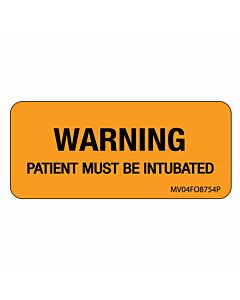 Label Paper Permanent Warning Patient Must, 1" Core, 2 1/4" x 1", Fl. Orange, 420 per Roll