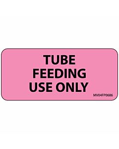 Label Paper Removable Tube Feeding Use, 1" Core, 2 1/4" x 1", Fl. Pink, 420 per Roll