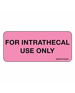 Label Paper Permanent for Intrathecal Use 1" Core 2 1/4"x1 Fl. Pink 420 per Roll