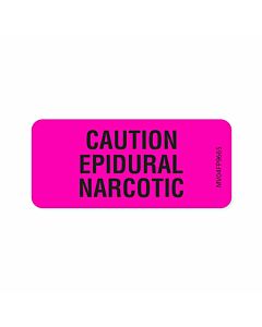Communication Label (Paper, Removable) Caution Epidural 2 1/4" x 1 Fluorescent Pink - 420 per Roll
