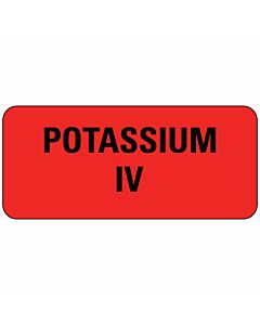 Label Paper Permanent Potassium IV, 1" Core, 2 1/4" x 1", Fl. Red, 420 per Roll