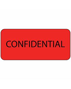 Label Paper Permanent Confidential 1" Core 2 1/4"x1 Fl. Red 420 per Roll