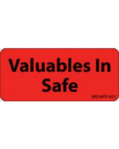 Label Paper Permanent Valuables In Safe, 1" Core, 2 1/4" x 1", Fl. Red, 420 per Roll