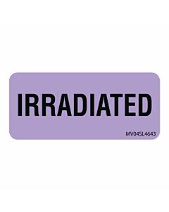 Lab Communication Label (Paper, Removable) Irradiated 2 1/4"x1 Lavender - 420 per Roll