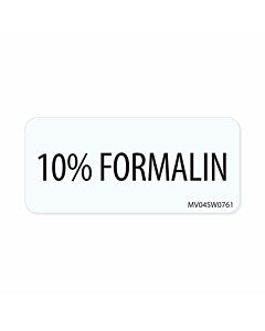 Lab Communication Label (Paper, Removable) 10% Formalin 1 Core 2-1/4"x1 White - 420 per Roll