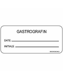 Label Paper Removable Gastrografin Date:, 1" Core, 2 1/4" x 1", White, 420 per Roll