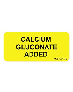Label Paper Permanent Calcium Gluconate 1" Core 2 1/4"x1 Yellow 420 per Roll