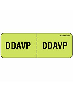 Label Paper Removable DDAVP: DDAVP, 1" Core, 2 15/16" x 1", Fl. Chartreuse, 333 per Roll