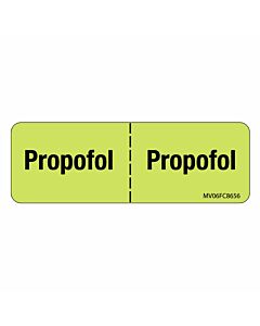 Label Paper Removable Propofol: Propofol, 1" Core, 2 15/16" x 1", Fl. Chartreuse, 333 per Roll