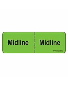 Label Paper Removable Midline: Midline, 1" Core, 2 15/16" x 1", Fl. Green, 333 per Roll
