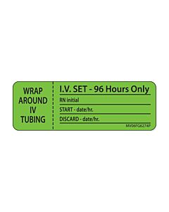 Label Paper Permanent Wrap Around IV, 1" Core, 2 15/16" x 1", Fl. Green, 333 per Roll