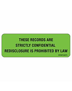 Label Paper Removable These Records Are, 1" Core, 2 15/16" x 1", Fl. Green, 333 per Roll